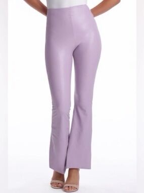 NWT Commando Faux Leather Flare Leggings Lavender Lilac High Rise Large $148